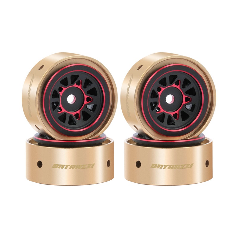 Batrazzi 0.9 Aluminum Night Racer Beadlock Wheels with Brass Weights (4pcs)
