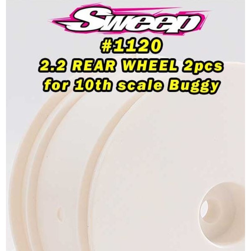 1/10 Buggy 2.2″ Rear Wheel, White (2)