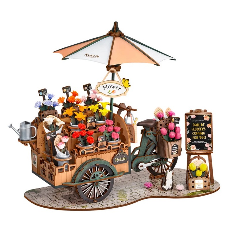 Blossom Cart 3D Wooden Puzzle Robotime TGS03