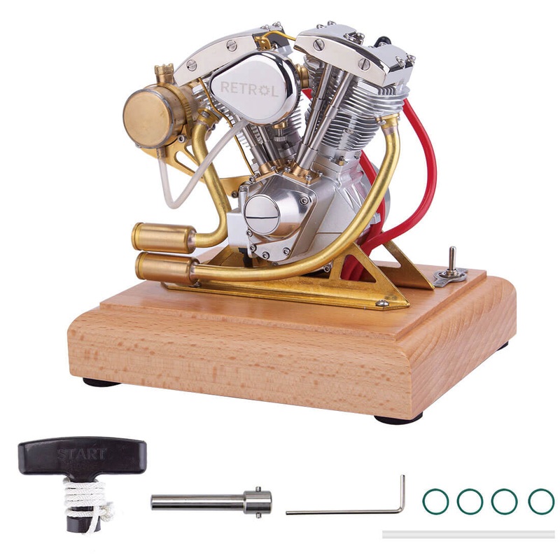 Retrol Gas 4.2CC OHV V-Twin Miniature Shovelhead R31 OHV Four-stroke Internal Combustion Engine Model