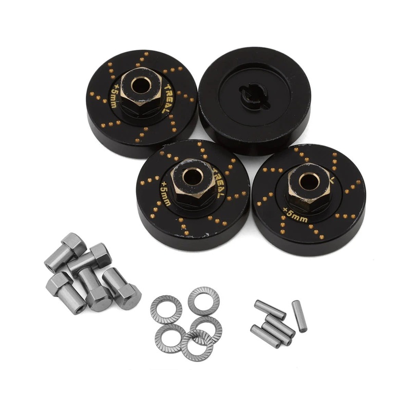 TLHTSCX24-54 Treal Hobby Axial SCX24 Brass Extended Wheel Hex Hub (+5mm) (4) (12g)