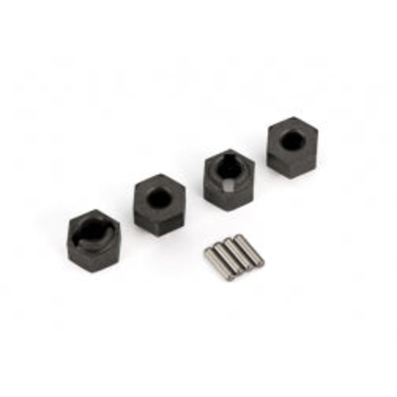 Wheel hubs, 7mm hex (4)/ axle pins (4) Traxxas TRA9750 TRA9750X TRA9750A Plastic