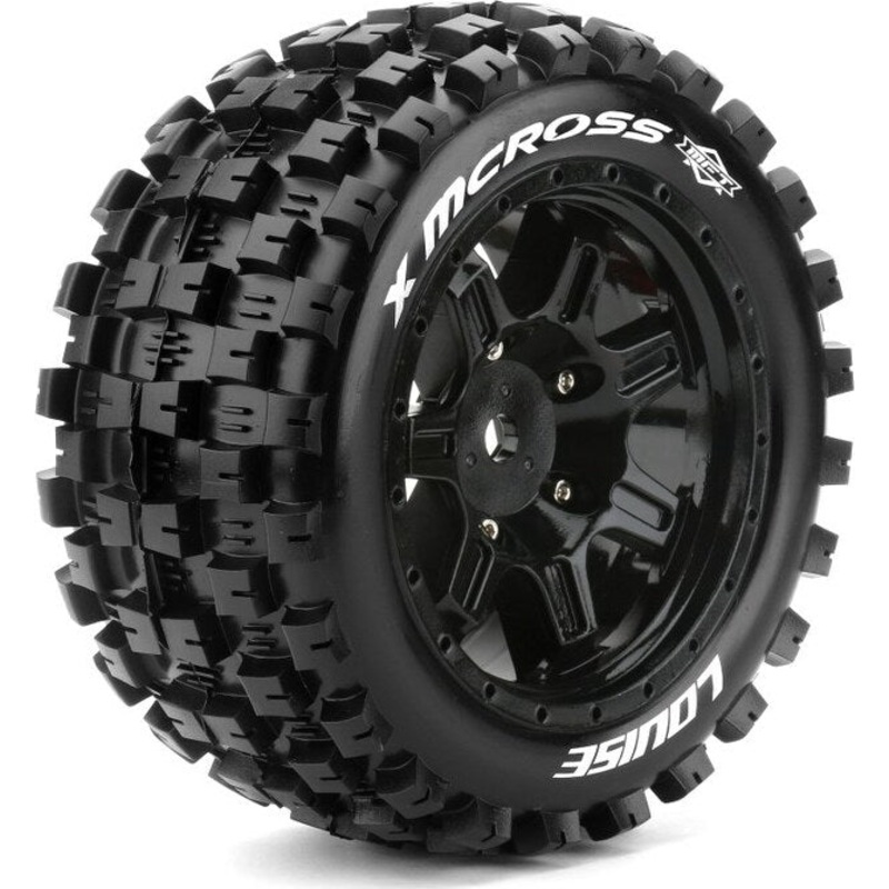MFT X-Mcross Sport Monster Truck Tires, 24mm Hex, Mounted