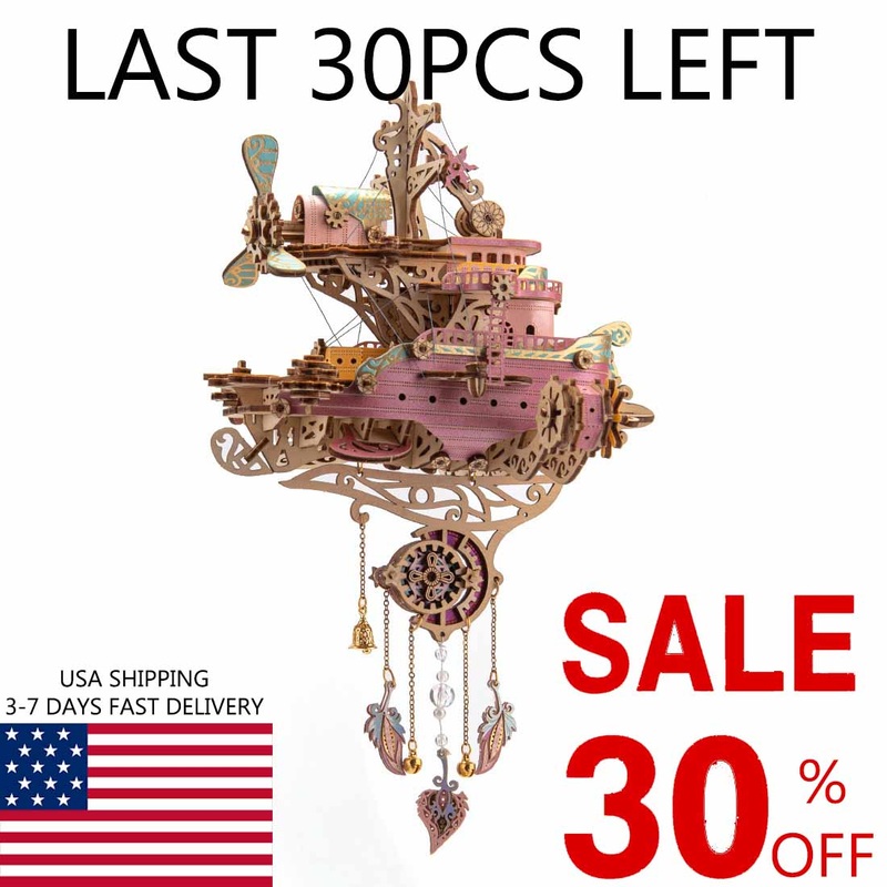 Steampunk Airship DIY 3D Wooden Flyship Model Kits Gift for Her airship
