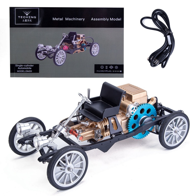 Teching Single Cylinder Steam Car Assembled Model Building Kits Used Engine assembled version