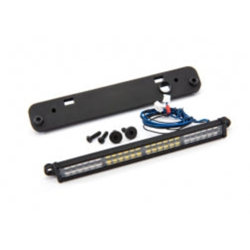 LED light bar, rear, red (with white reverse light) (high-voltage) (24 red LEDs, 24 white LEDs, 100mm wide)/ light bar mount (fits X-Maxx or Maxx)