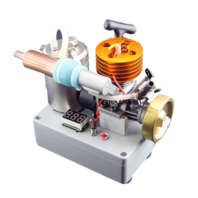 18 Grade Methanol Engine Brass Flywheel Straight Exhaust Pipe Engine with Voltage Display Switch
