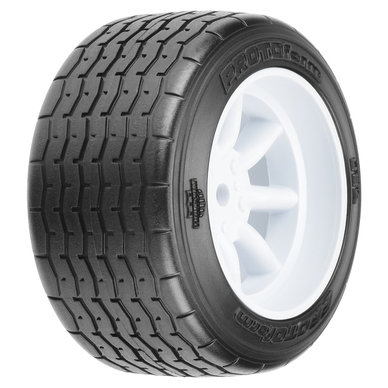 1/10 PROTOform VTA Rear 31mm VTA Tires Mounted 12mm White Wheels (2)