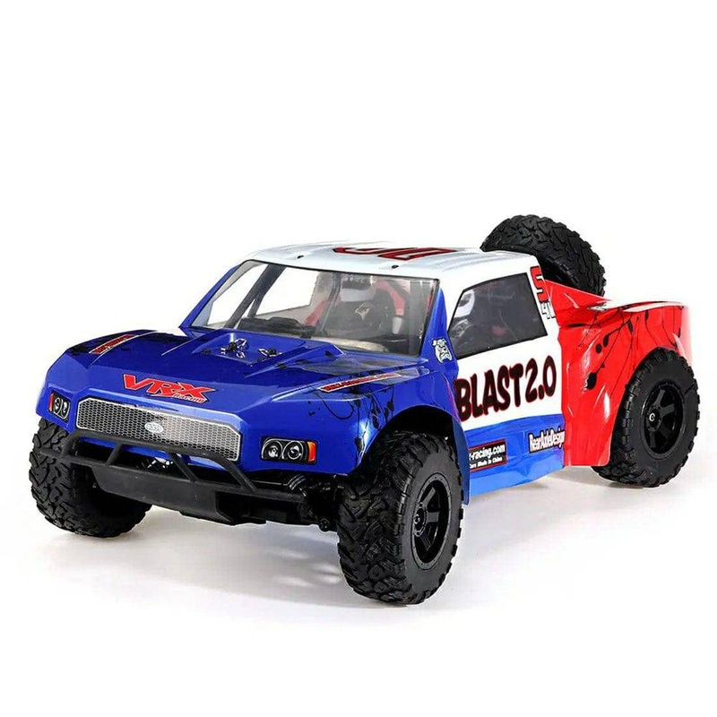 VRX RH1009 2-Speed 2.4G RC RC Off-road Car with Force.18CXP Nitro Engine RTR 1/10 R0255 Blue White Car Shell