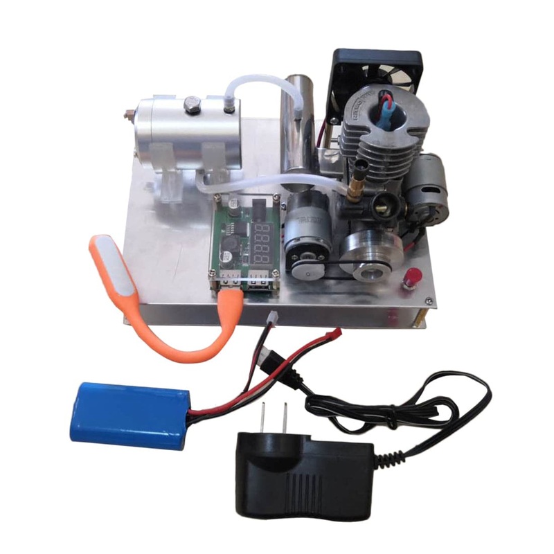 Modified 2 stroke Single Cylinder Air-cooled Gasoline Engine 12V Generator One Key Electric Start