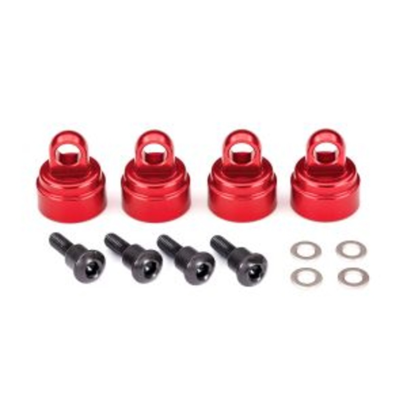 3767X Shock caps, aluminum (red-anodi
