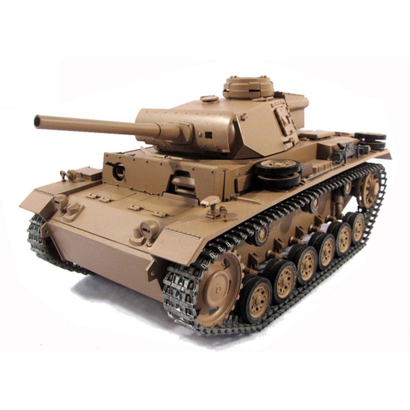 MATO 1:16 WWII German Panzer III Full Metal Remote Control Military Tank Model –  Shot Version Grey