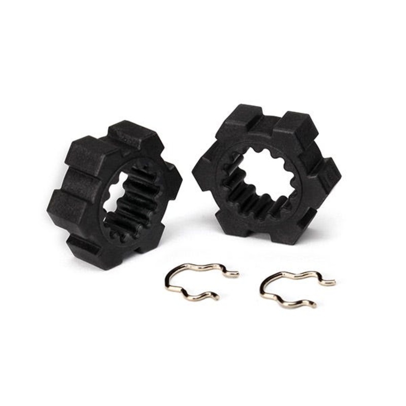 Wheel hex hubs (2) X-Maxx & SRT Traxxas 7756 Black Plastic