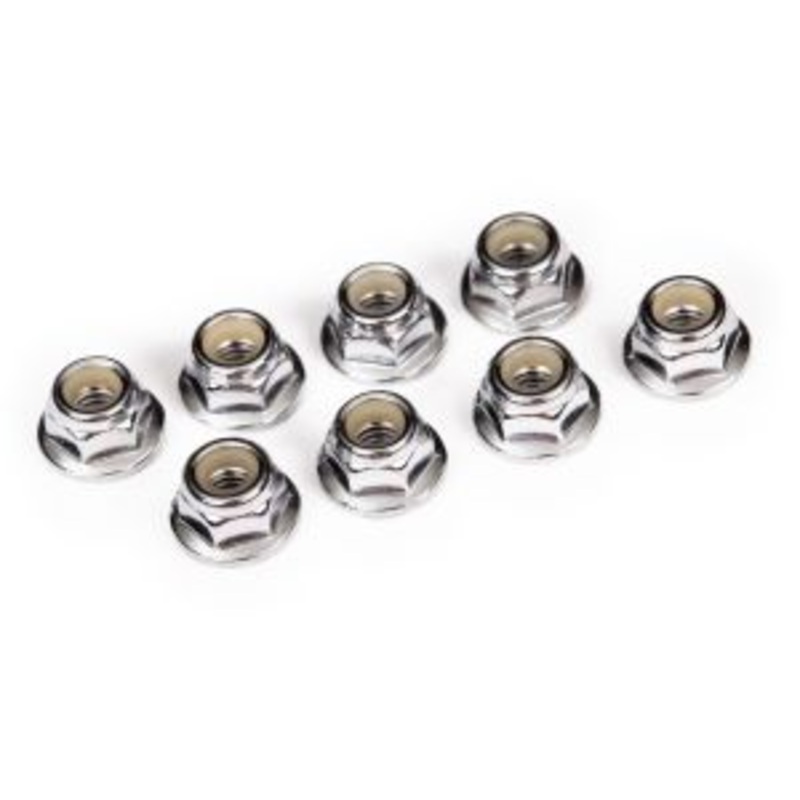 3647 Nuts, 4mm flanged nylon locking