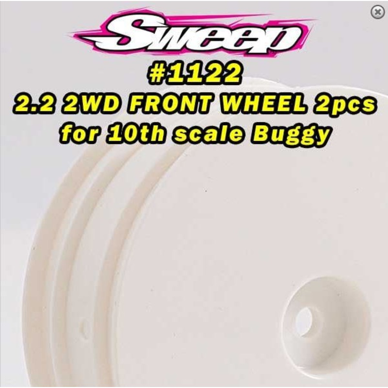 1/10 Buggy 2.2″ 2WD Front Wheel, White (2)