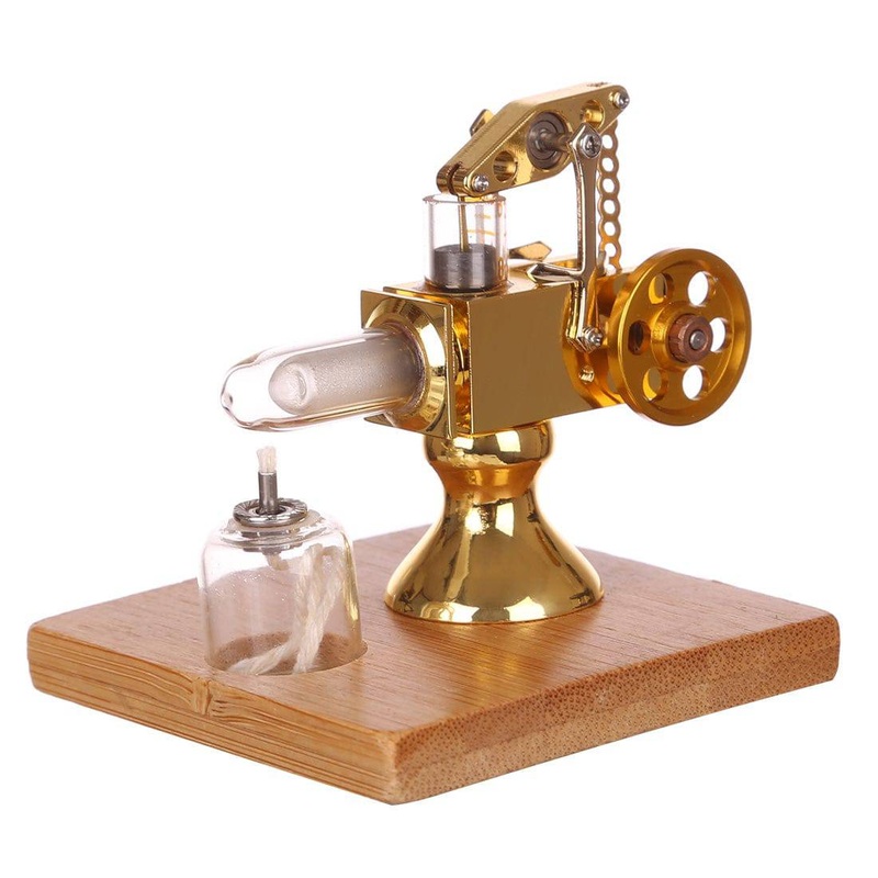 Mini Balance Type Stirling Engine Model with Quartz Hot Cylinder